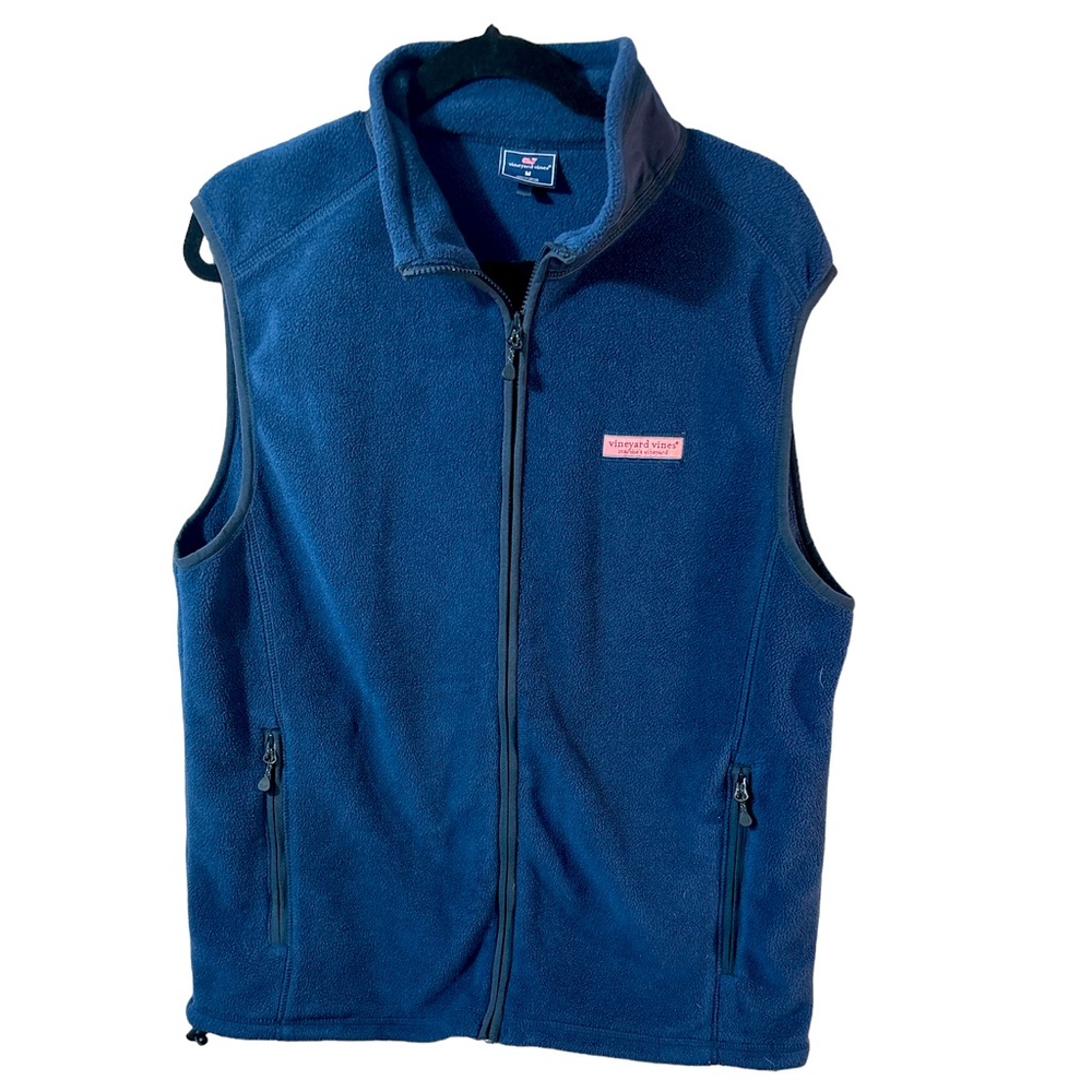 VINEYARD Vines Harbor Fleece Zip Up Vest Size medium Preppy Boat Layers Golf